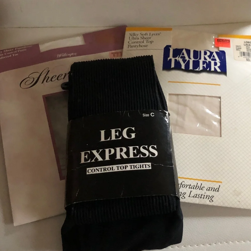 Express Black Control Top Tights - LEG EXPRESS